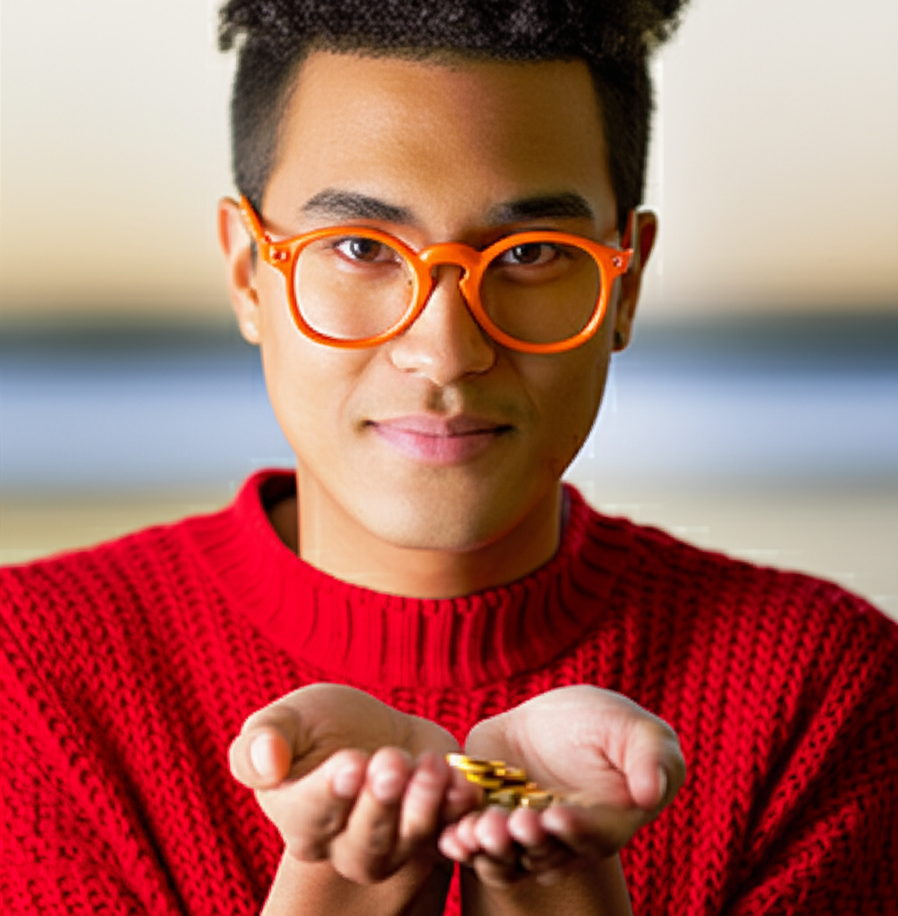 Person with orange glasses and TikTok analytics